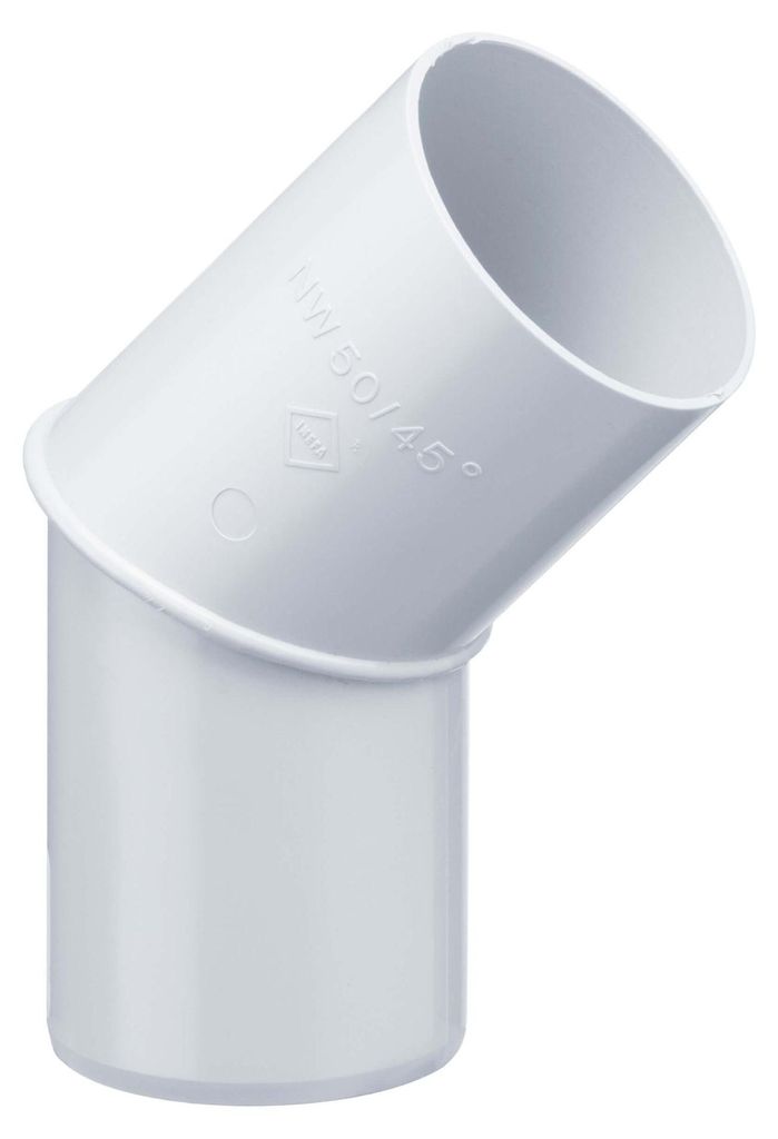 INEFA Fallrohrbogen 45 Grad, DN75 / 75mm, Weiß – PVC Produktbild 