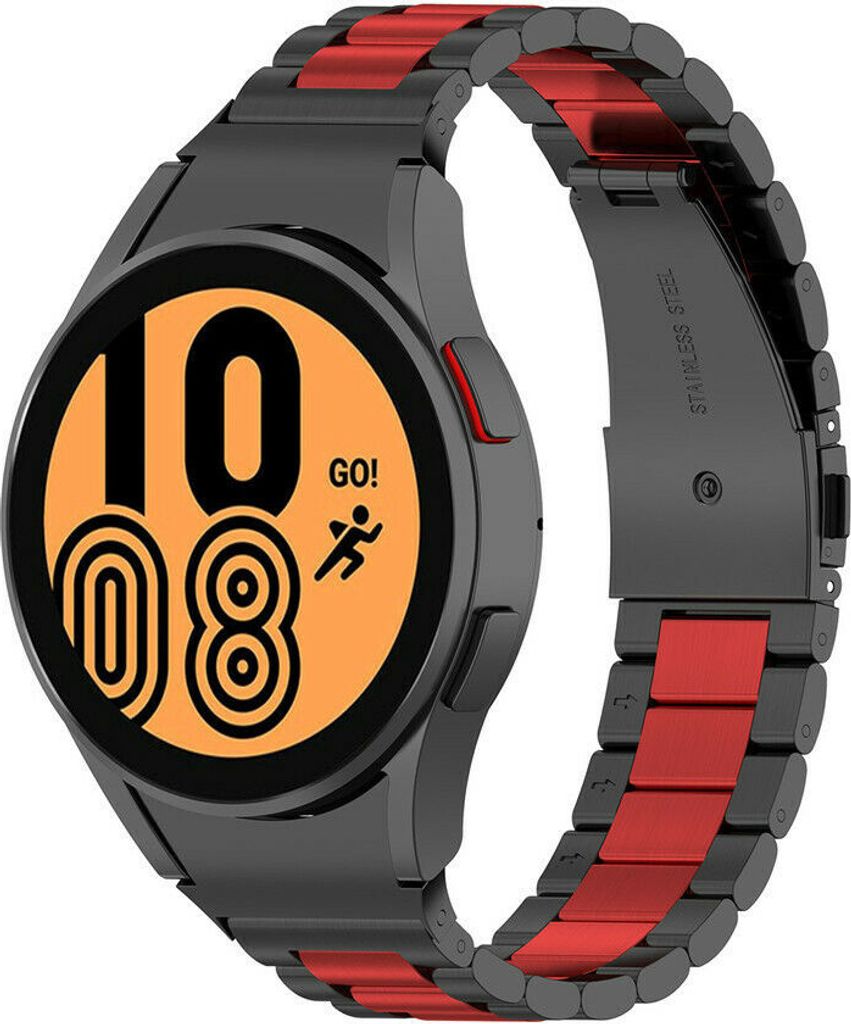 Strap-it Gliederarmband - Kompatibel mit Samsung Galaxy Watch 4 Armband 44mm Ersatzarmband Edelstahl - Faltschließe - Hochwertiges Material - für...