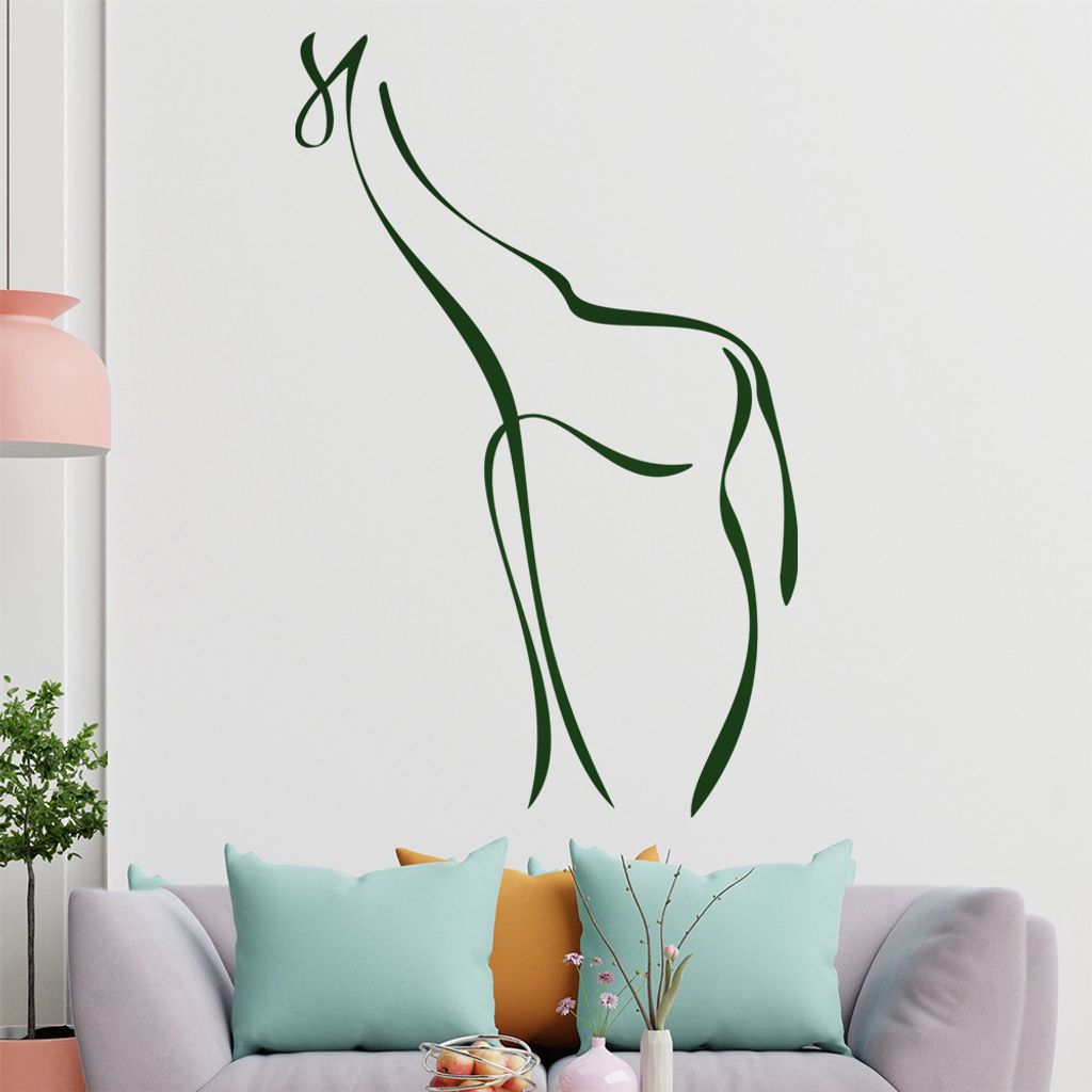 Giraffe Linien Wandtattoo in 6 Größen - Wandaufkleber Wall Sticker - Dekoration, Küche, Wohnzimmer, Schlafzimmer, Badezimmer