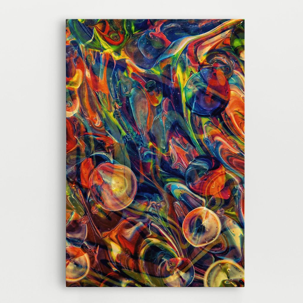 ARTHUB Leinwandbild 40x60 cm, Abstract Glass | Wohnzimmerdekoration, Hängende Bilder, Wanddekoration, Heimdekoration, Abstrakte, Lebendige Farben