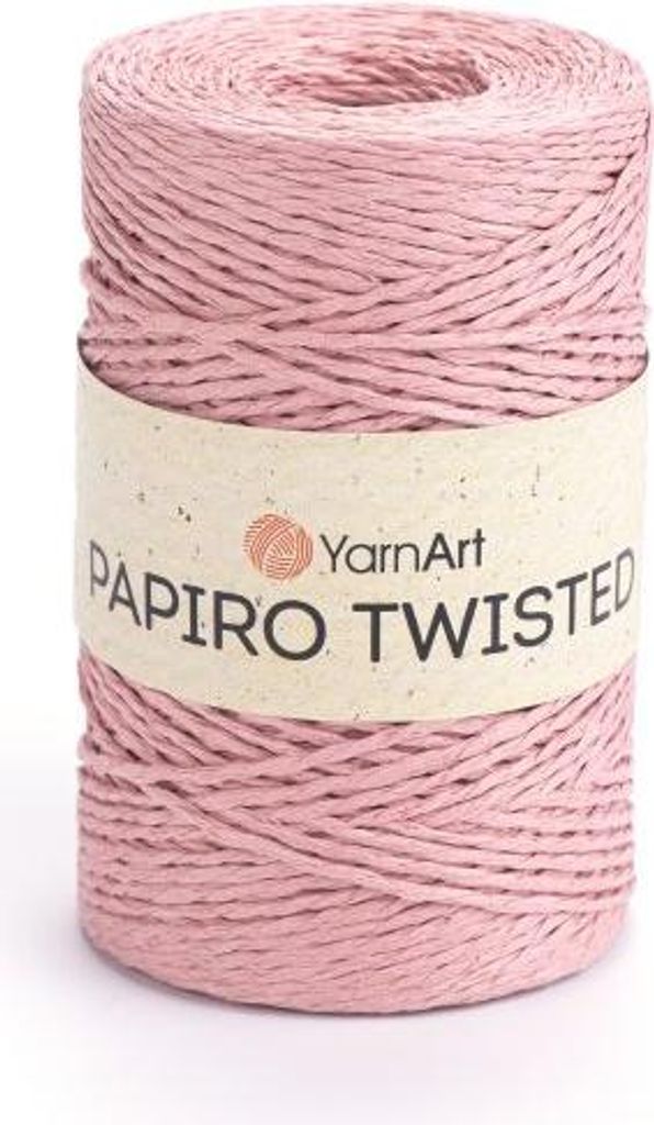 YarnArt Papiro Twisted Papier-Raffia Garn Rosa 100g/170m für Taschen & Hüte