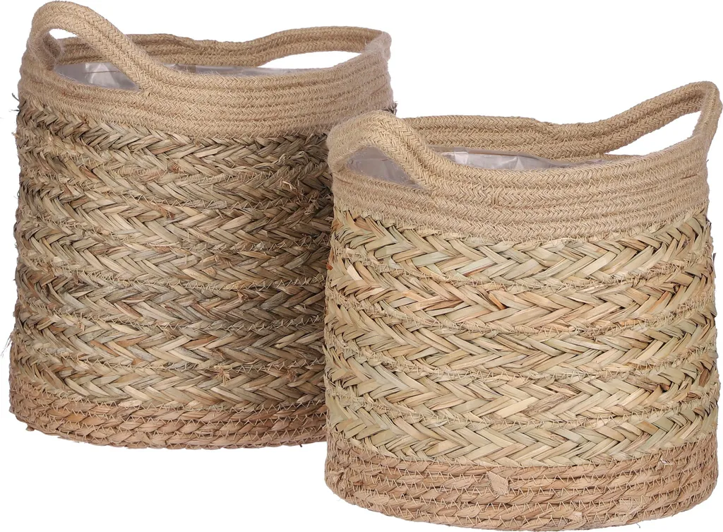 Cache-pots pour Grandes Plantes Lot de 2 Paniers Anne Herbe de Mer 30cm