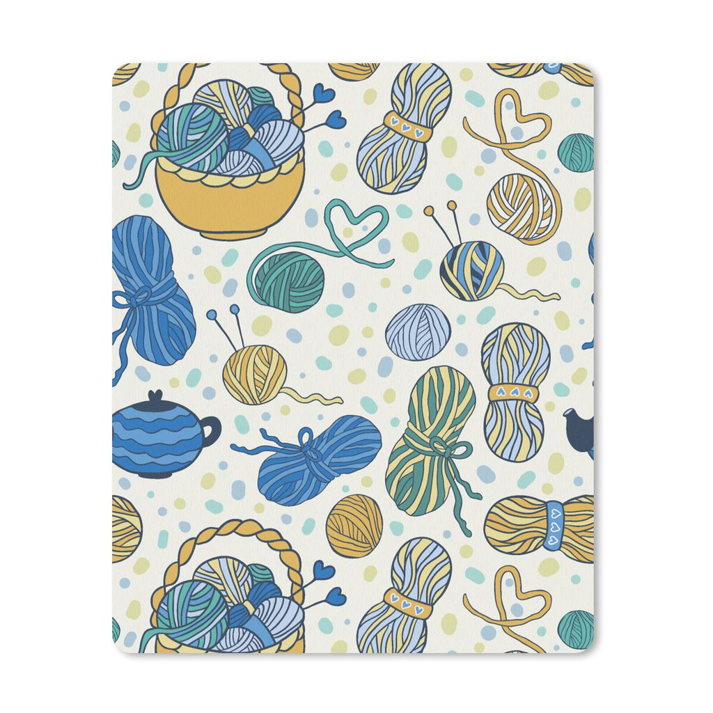 MuchoWow Mauspad Mousepad Stricken - Muster - Wolle 19x23 cm - Mousepads - Maus Mat - Pad - Mausunterlage - Mauspads - Spielen