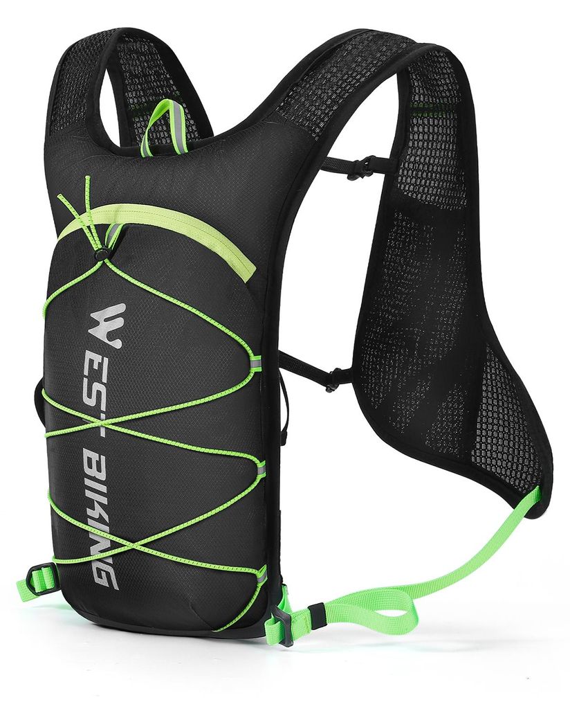 Trinkrucksack fürs Fahrradfahren Fahrradrucksack mit Wasserbeutel Outdoor-Sportrucksack Tragbarer, leichter, atmungsaktiver Rucksack Reflektierend...