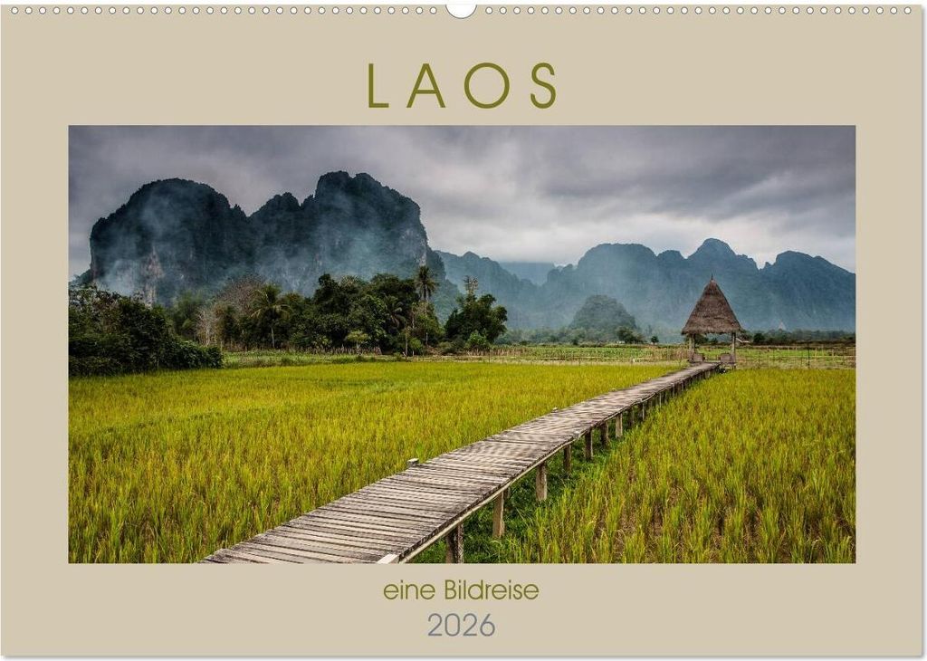Laos - eine Bildreise (Wandkalender 2026 DIN A2 quer), CALVENDO Monatskalender