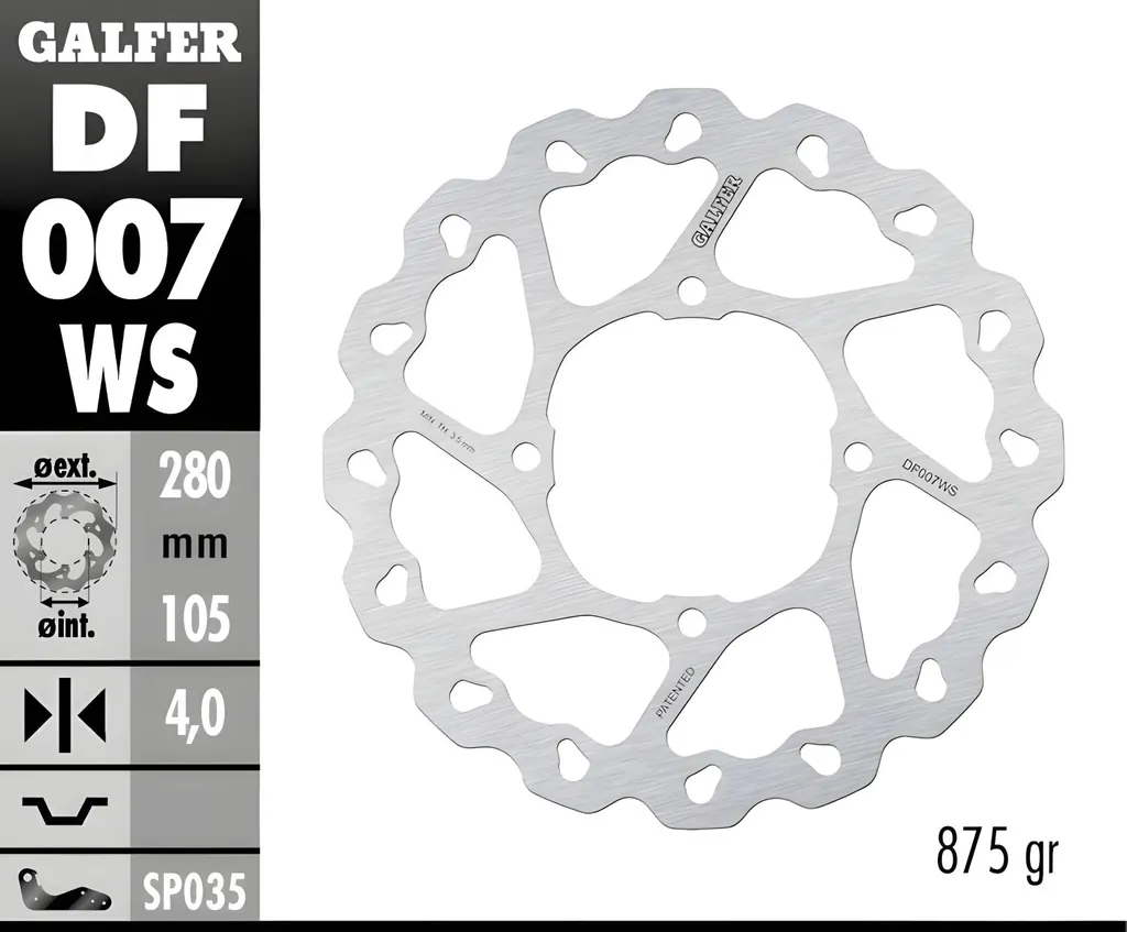 Disque de frein arrière WAVE Galfer 280mm pour Honda Forza et SH 125-300