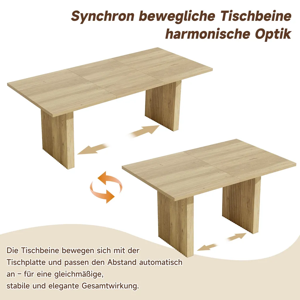 Table de salle à manger extensible bois chêne clair 140/200 x 90 cm