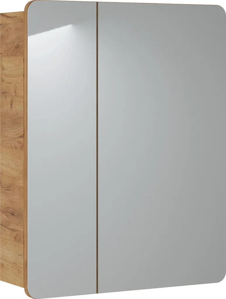 Armoire de Salle de Bains avec Miroir 2 Portes 60 cm Stratifié Moderne
