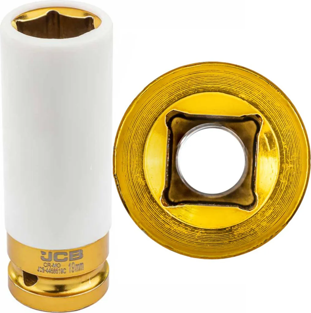 Presa a Urto JCB 19mm Deep - Bussole 1/2 Pollice Alta Resistenza Cr-Mo