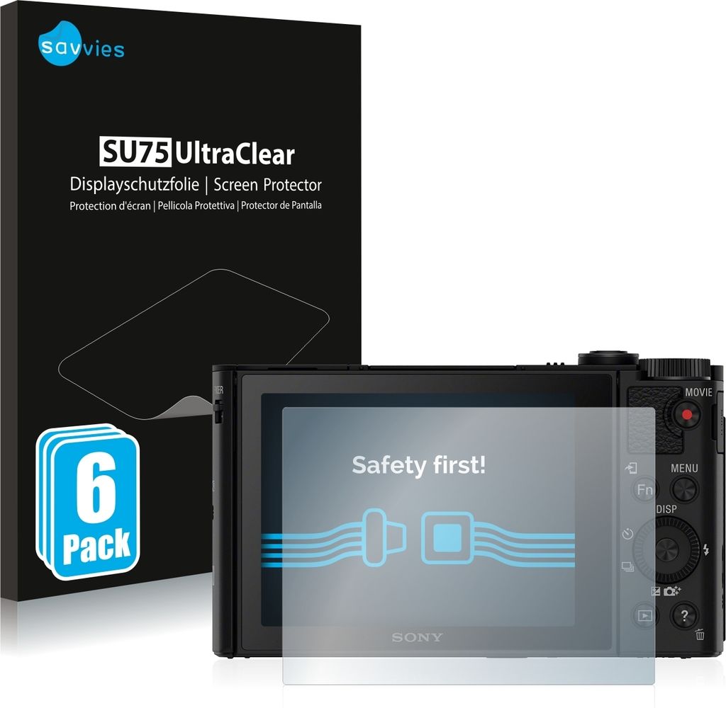 6x Für Sony Cyber-Shot DSC-HX90 Schutzfolie Savvies Displayschutz Display Schutz Folie Klar Transparent