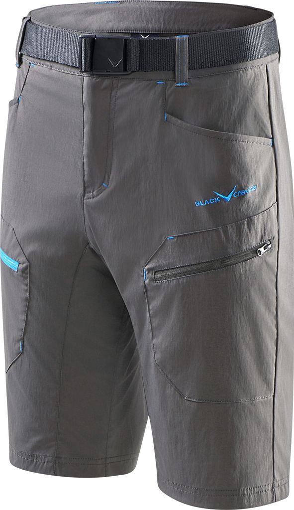 BLACK CREVICE - kurze Herren Wander- & Trekkinghose - Shorts - Outdoor Hose | Farbe: Grau | Größe: XL