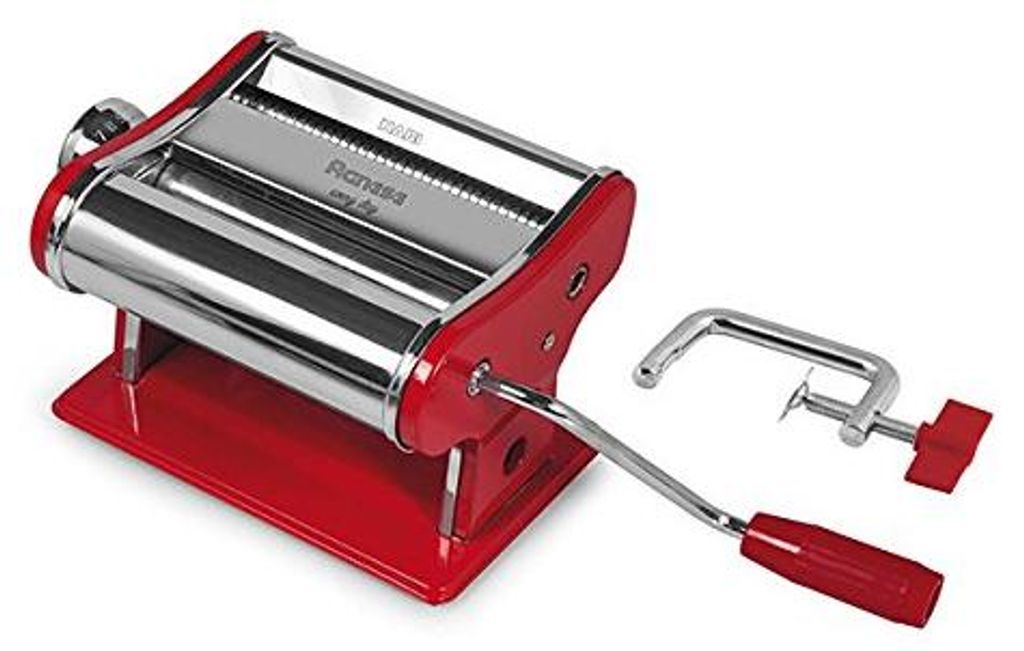 HABI 8409503 Nudelmaschine, 150 mm, rot, Edelstahl