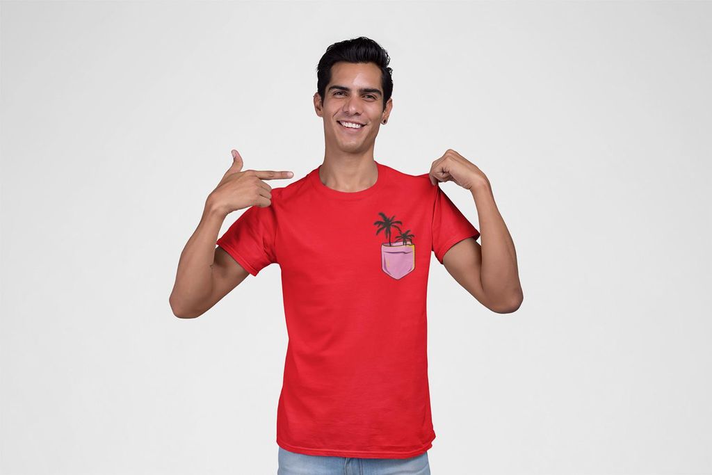 D&B Uni Polo PO00023 Palm Pocket Rot-Größe 2XL