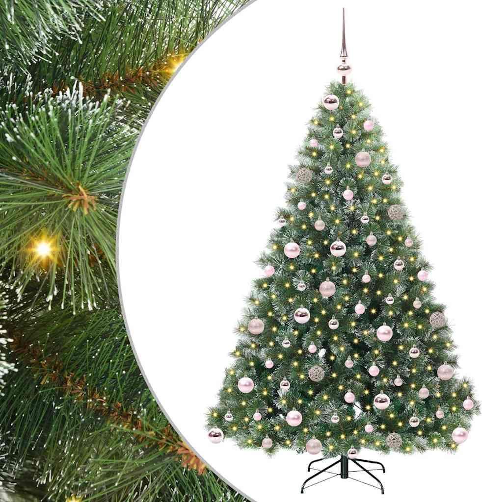 vidaXL Künstlicher Weihnachtsbaum mit 300 LEDs Grün 180 cm PE und PVC