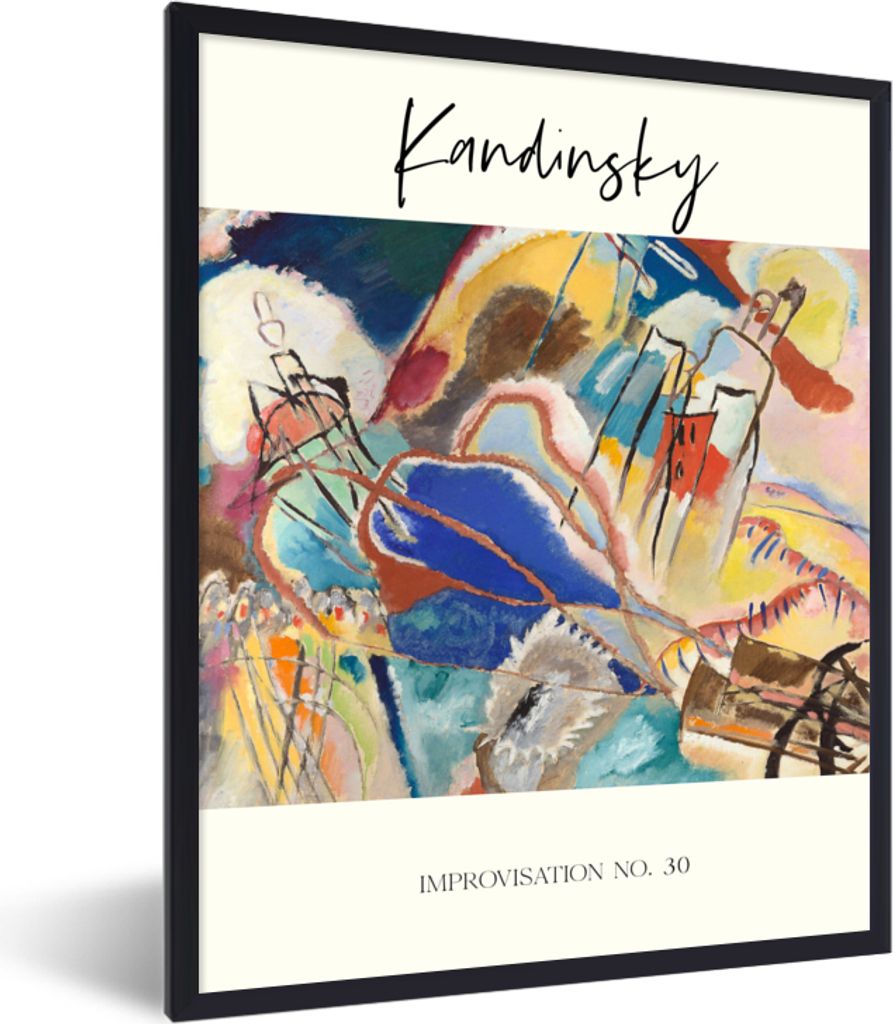 MuchoWow Gerahmtes Poster Improvisation Nr. 30 - Kandinsky 30x40 cm - Poster mit Schwarzem Bilderrahmen Wandposter Rahmen Foto Bilder - Wanddeko ...