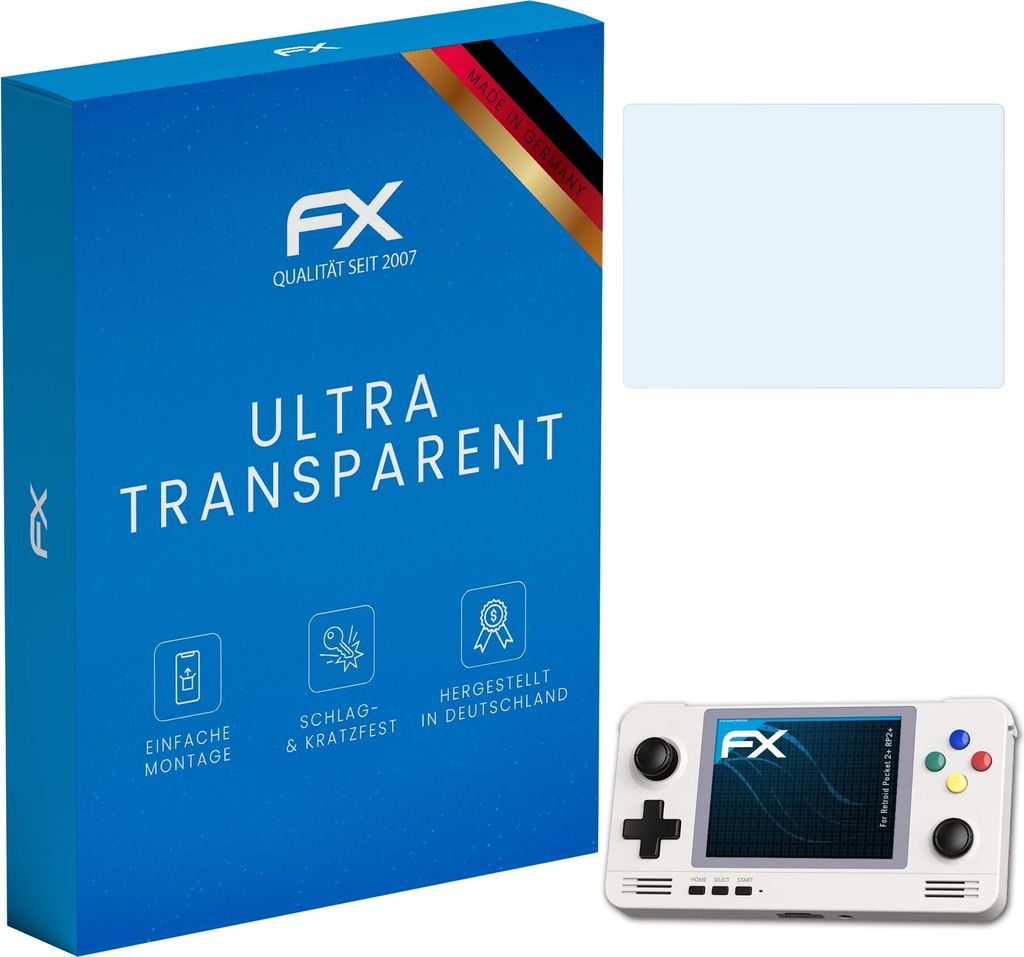 atFoliX FX-Clear 3x Schutzfolie kompatibel mit Retroid Pocket 2+ (RP2+) Displayschutzfolie