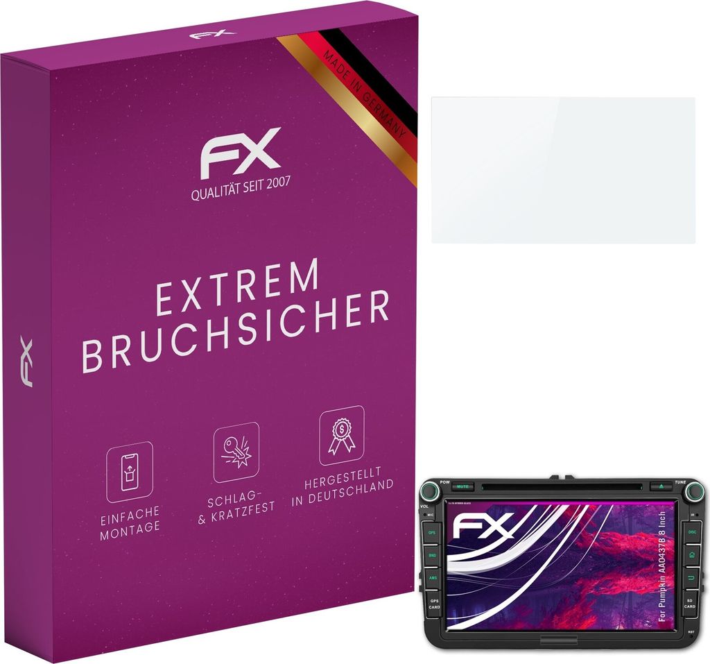 atFoliX FX-Hybrid-Glass Displayfolie kompatibel mit Pumpkin AA0437B 8 Inch Glasfolie