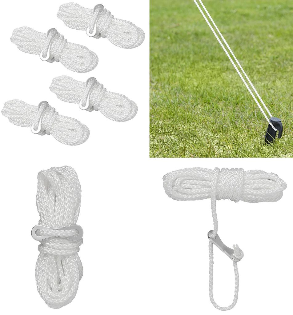 4 Stück Reflektierende Abspannseile für Zelt, 4mm Abspannleine Zeltschnur mit Spanner Einsteller 4 Stück Reflektierende Abspannseile für Zelt, 4mm Abspannleine Zeltschnur mit Spanner Einsteller