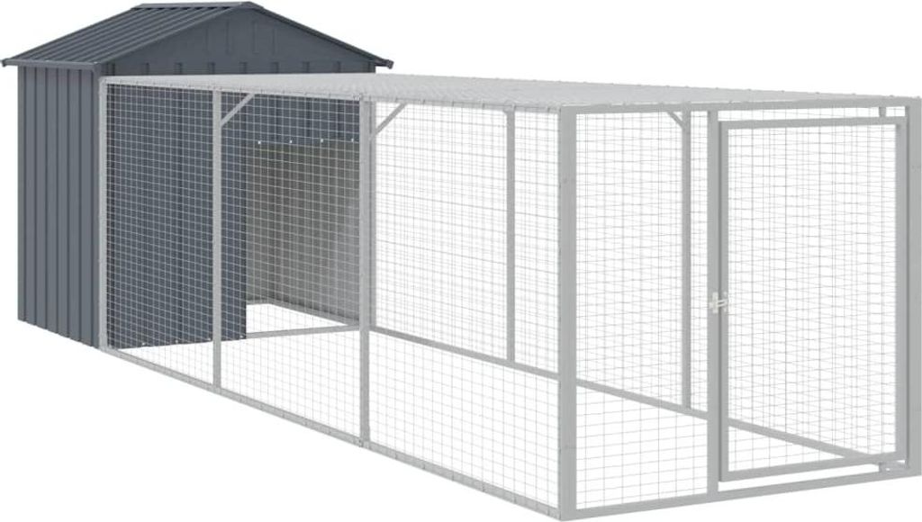 vidaXL Klec pro kuřata s výběhem antracit 117x405x123 cm Obrázek produktu 