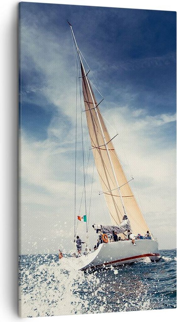 Bild auf Leinwand - Leinwandbild - Segeln Yacht Reise - 45x80cm - Wand Bild - Wanddeko - Wandbilder - Leinwanddruck - Bilder - Kunstdruck - Wanddek...