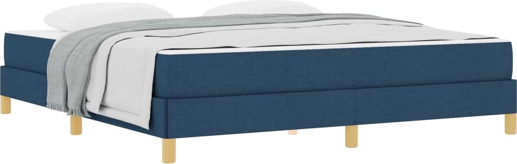 Boxspringbett mit Matratze Blau 180 x 200 cm Stoff