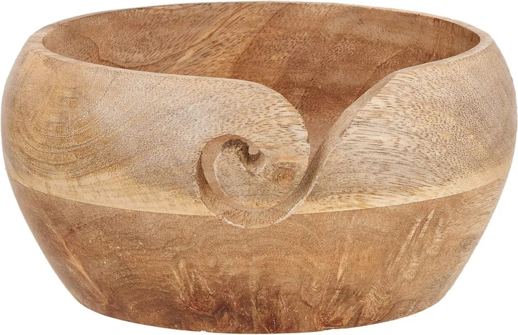 Bol à laine en bois de 17.5cm pour tricot facile et stockage laine