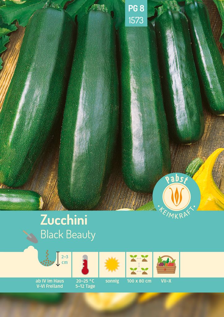 Pabst Keimkraft - Zucchini mittelfrüh & ertragreich Black Beauty Samen - 171573