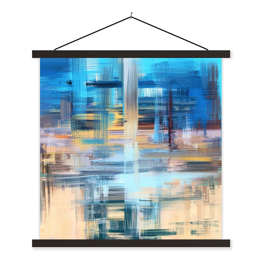 MuchoWow Textilposter Ölfarbe - Abstrakt - Malerei 40x40 cm mit schwarzem Rahmen - Fotos
