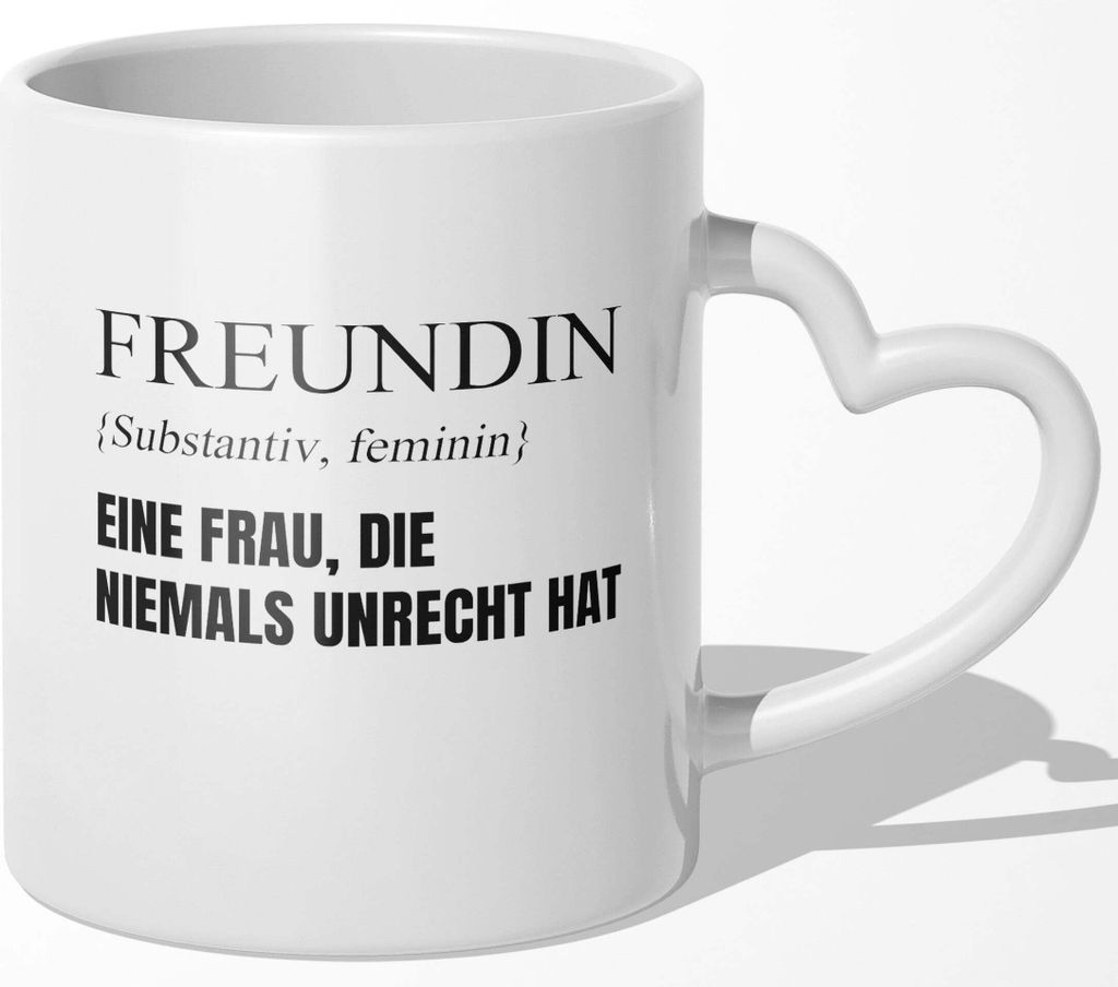 22Feels Freundin Geschenk Jahrestag Tasse für Sie Valentinstag Frauen 1 Jahr Weihnachten Geburtstag Kaffeetasse Beziehung Liebe Paar (Herzhenkel W...
