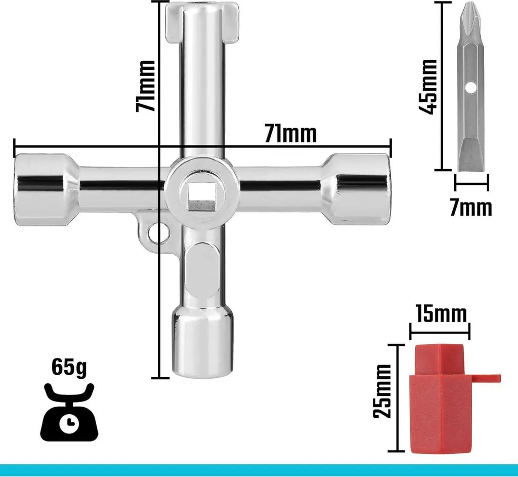 Ouvrez toutes les armoires techniques avec cette clé en croix multifonctions - 4