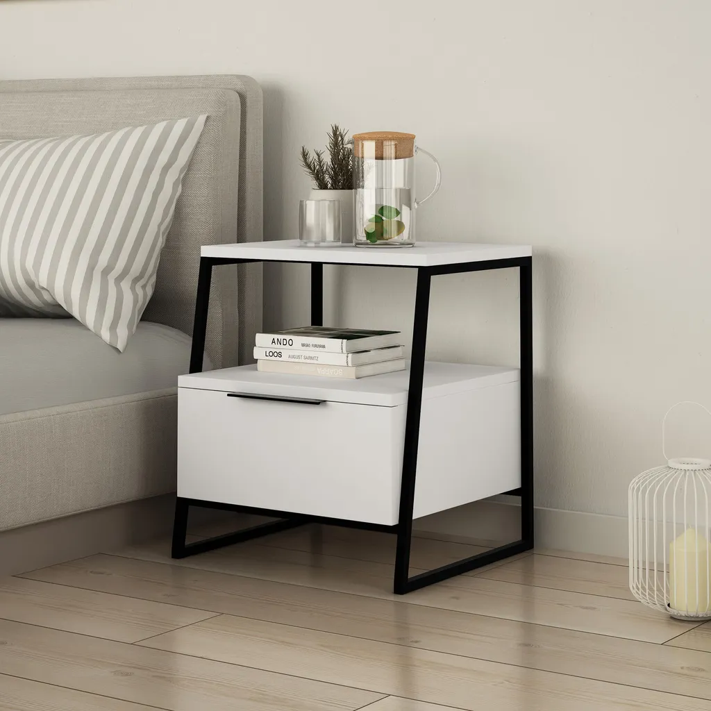 Table de nuit compacte anti-rayures pour optimiser petit espace