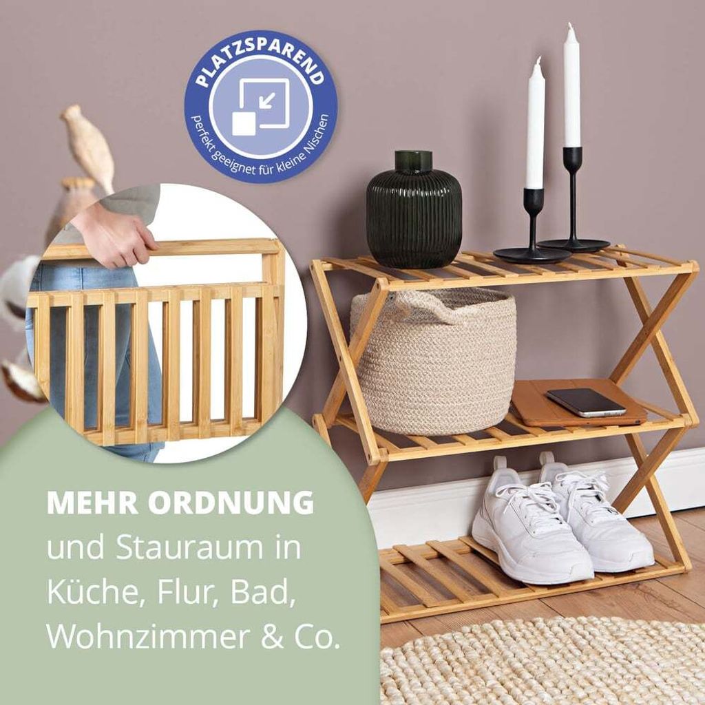 Lumaland 14945, Regalboden, Freistehend, Bambus,