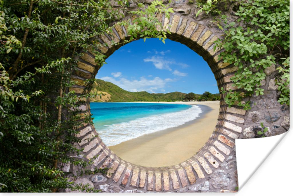 MuchoWow Poster Strand - Meer - Blick 30x20 cm - Plakate - Print