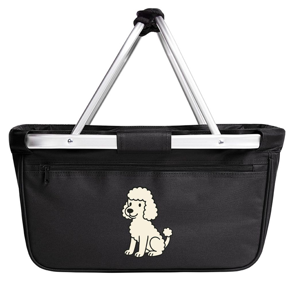 Huuraa Einkaufskorb Pudel Curly Comic 20 Liter Black faltbarer Tragekorb Geschenkidee
