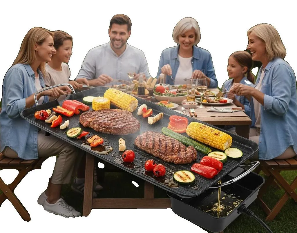 Grill électrique pour repas de famille 68x28cm puissance 1500W