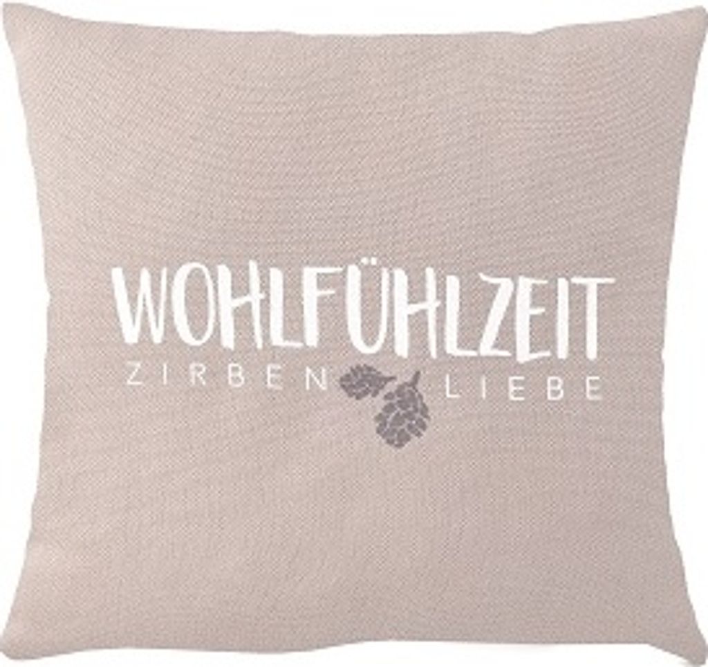 Zirbenkissen, Zirben Kissen, mit Aufdruck, farblich sortiert