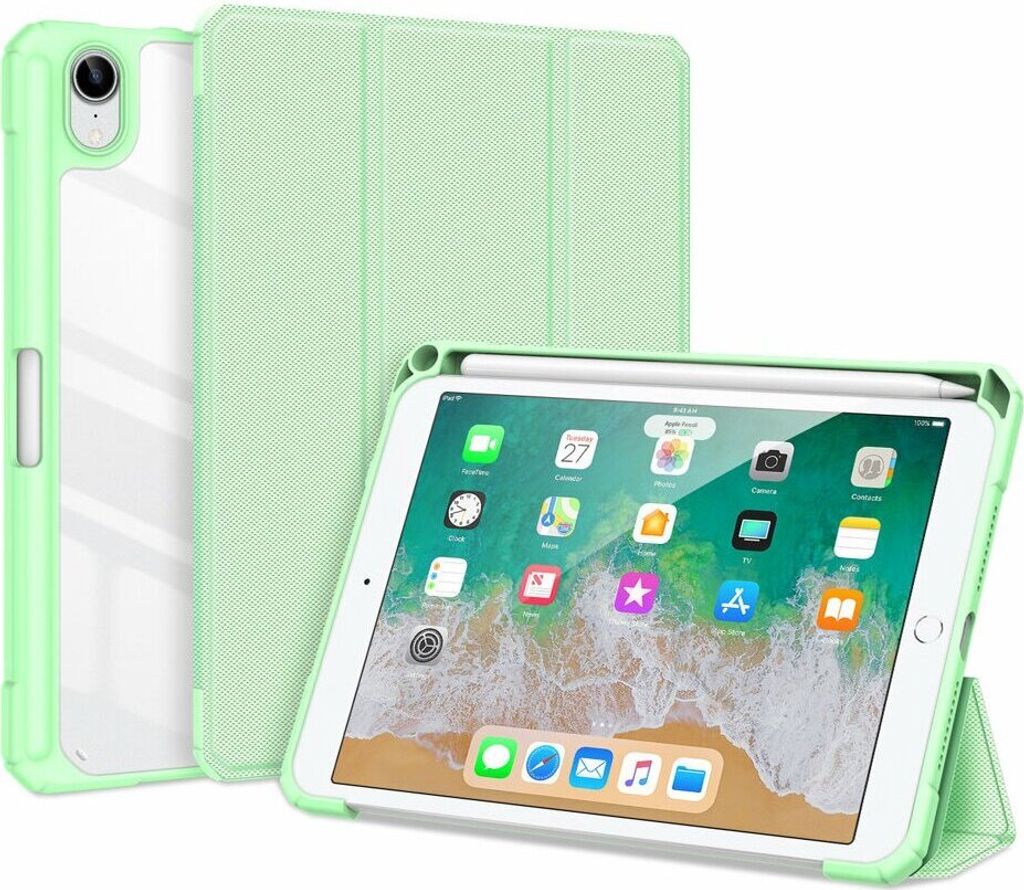 Dux Ducis Toby Eco-Leather Tablet-Ledertasche Schale Cover für iPad Mini 6 2021 mit Smart-Sleep Funktion Wake-Up Stifthalter Schutzhülle Grün