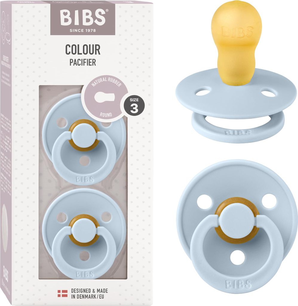 BIBS Colour Schnuller 2er-Pack, BPA-frei, Kirschform Nippel. Naturkautschuk / Latex, Hergestellt in Dänemark. Größe 2 (6-18 Monate), Pale Butter...