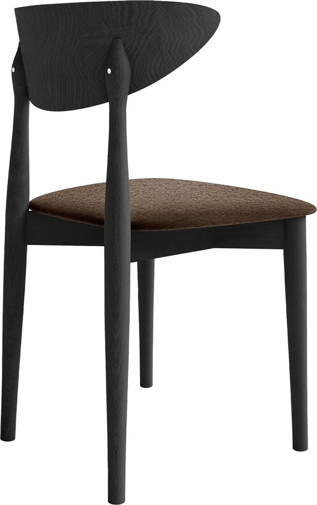 48x80x45 cm Esszimmerstuhl in Boucle Kate 65 Polsterstuhl mit Holzgestell bequemer Küchenstuhle Stuhl, Farbe: hellbraun - catch me 03, Beinefarbe:...