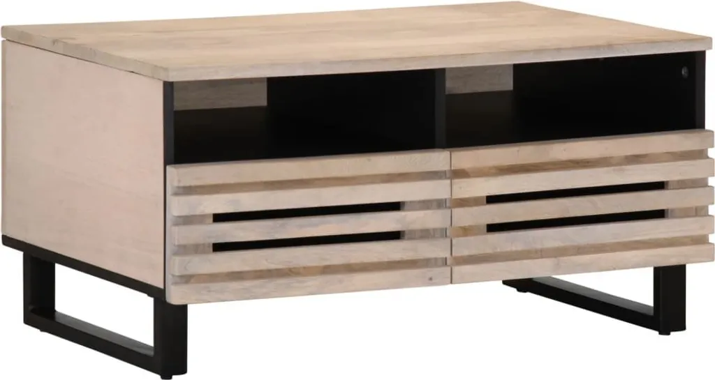 Tavolino Artigianale 80x55x40 Mango Massiccio | Stile Unico Grezzo