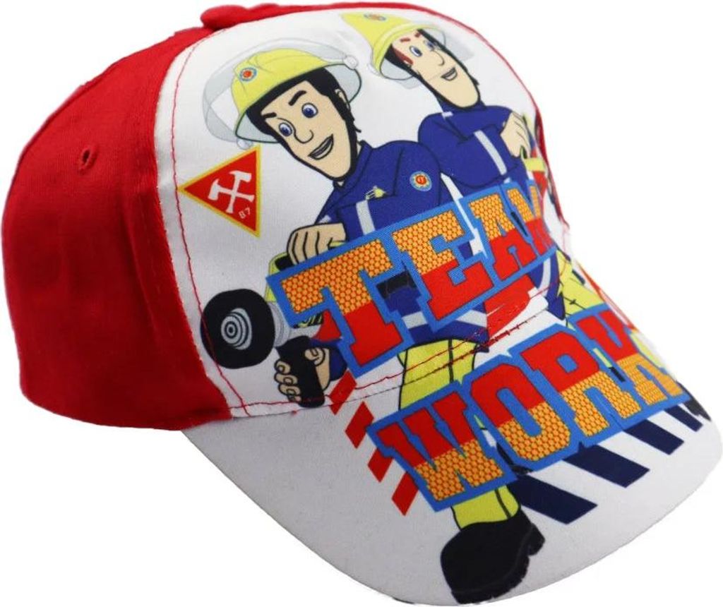 Feuerwehrmann Sam Kinder Baseball Kappe Basecap – Rot / 54 cm