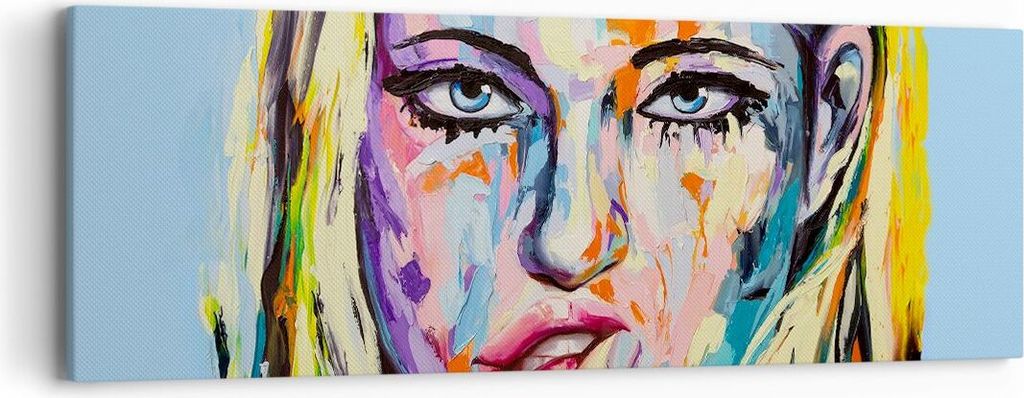 Bild auf Leinwand - Leinwandbild - Öl Malerei Porträt Frau - 90x30cm - Wand Bild - Wanddeko - Leinwanddruck - Bilder - Kunstdruck - Wanddekoratio...