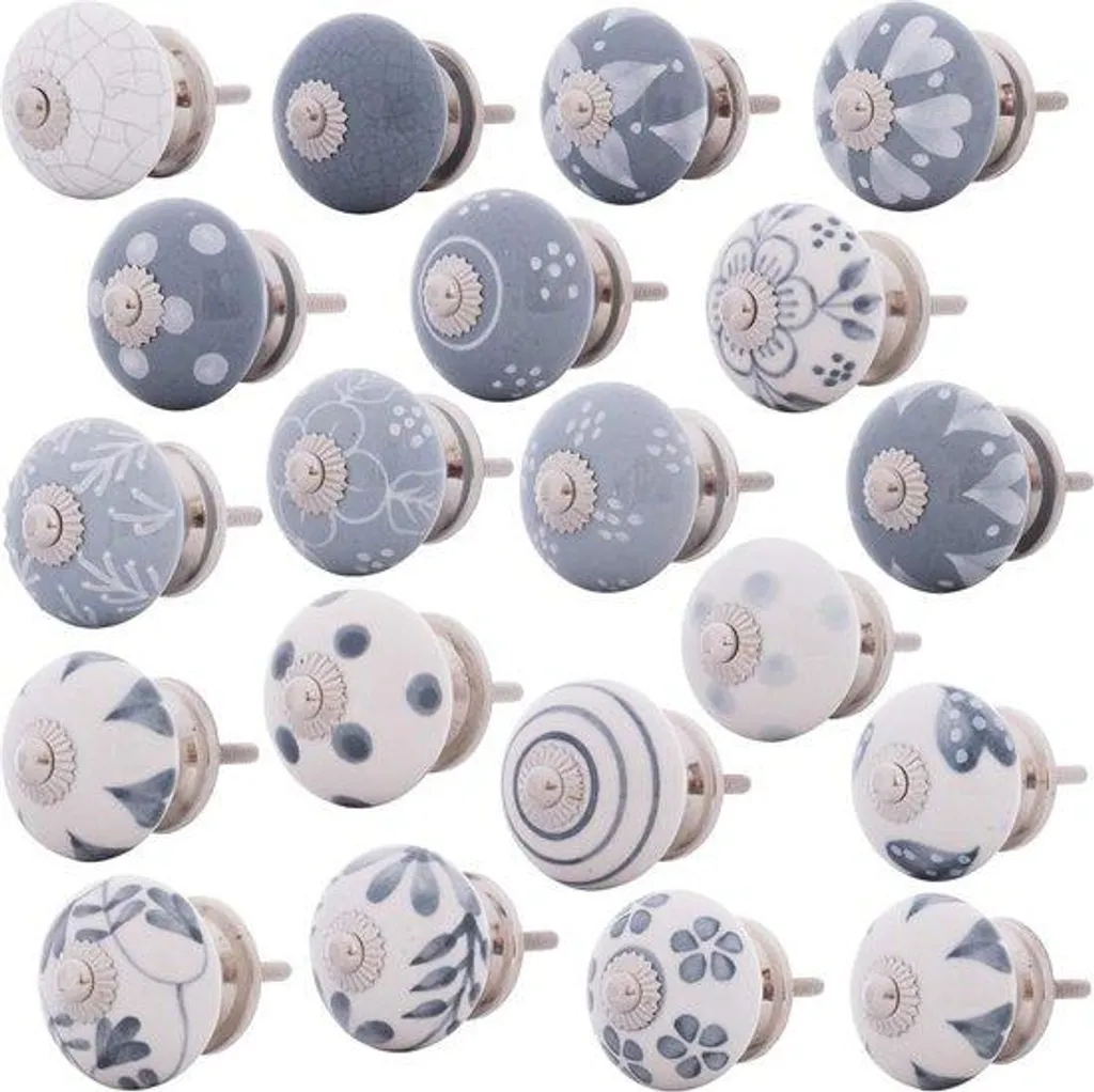Boutons de meubles en céramique peints main 20 pièces décor bohème chic - 2