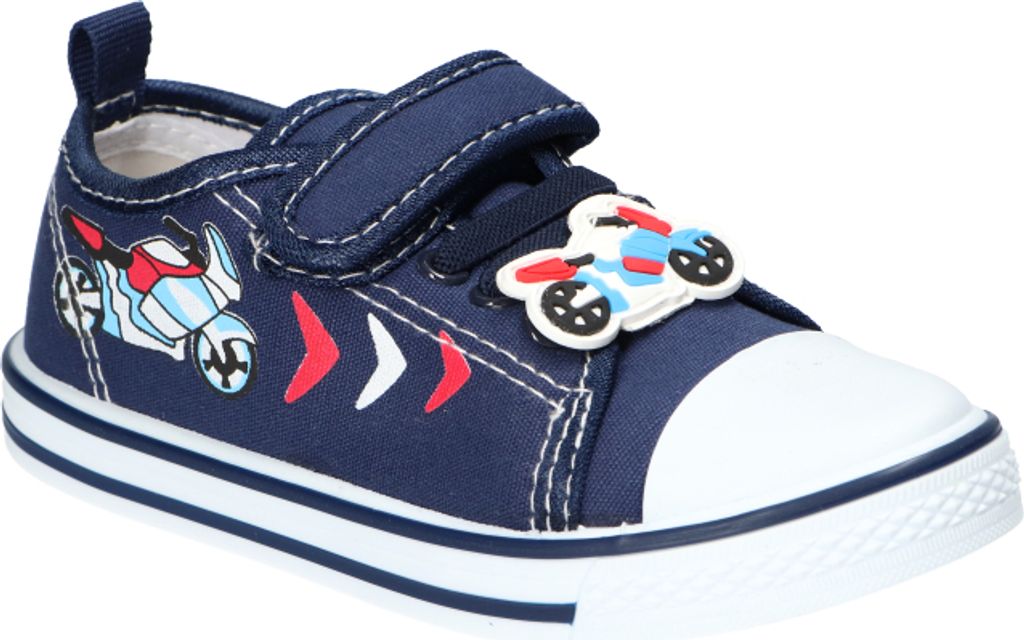 AMERICAN CLUB TEN165 Kinder-Sneaker mit Klettverschluss, Kinderschuhe, Ledereinsatz Marineblaue 26