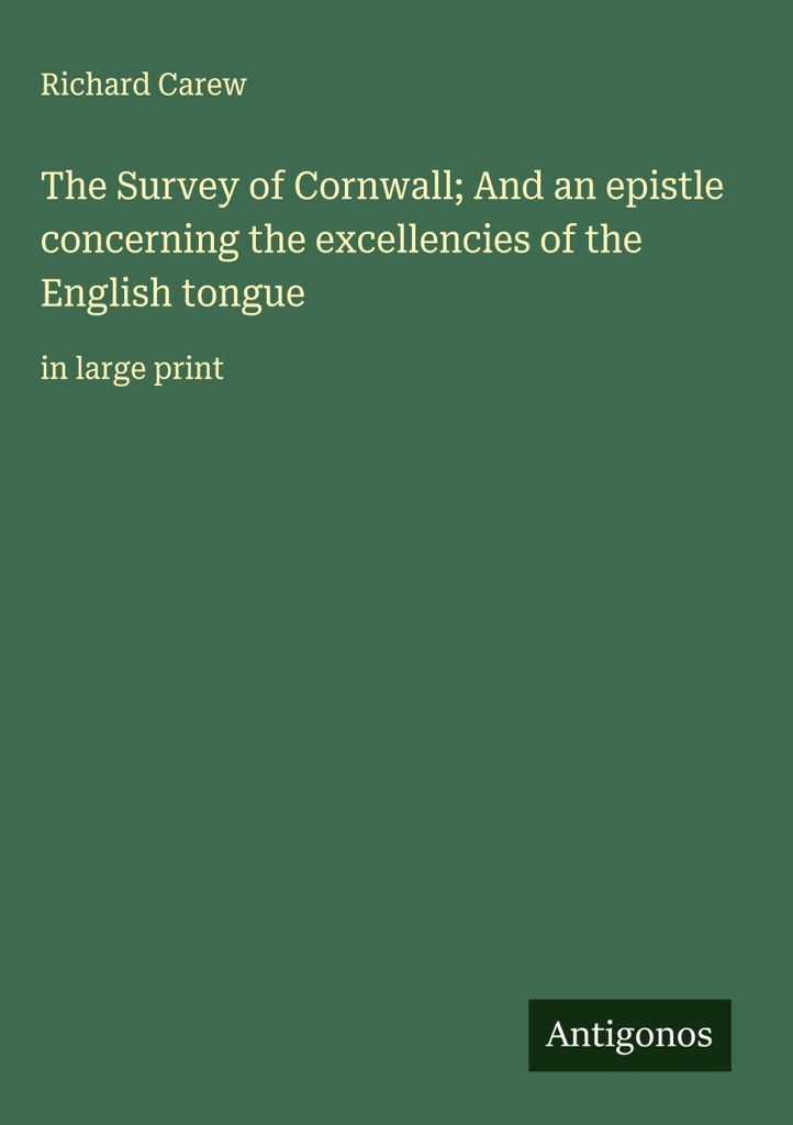 Die Vermessung von Cornwall und ein Brief über die Vorzüge der englischen Sprache