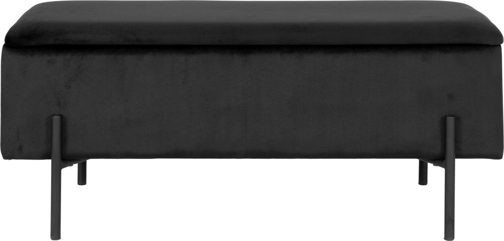 Truhenbank >Watford< in Schwarz, Stoff - 95x46x36,5cm (BxHxT)