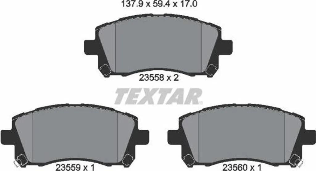 Plaquettes de frein Textar 2355802 haute performance pour Grandis 23558