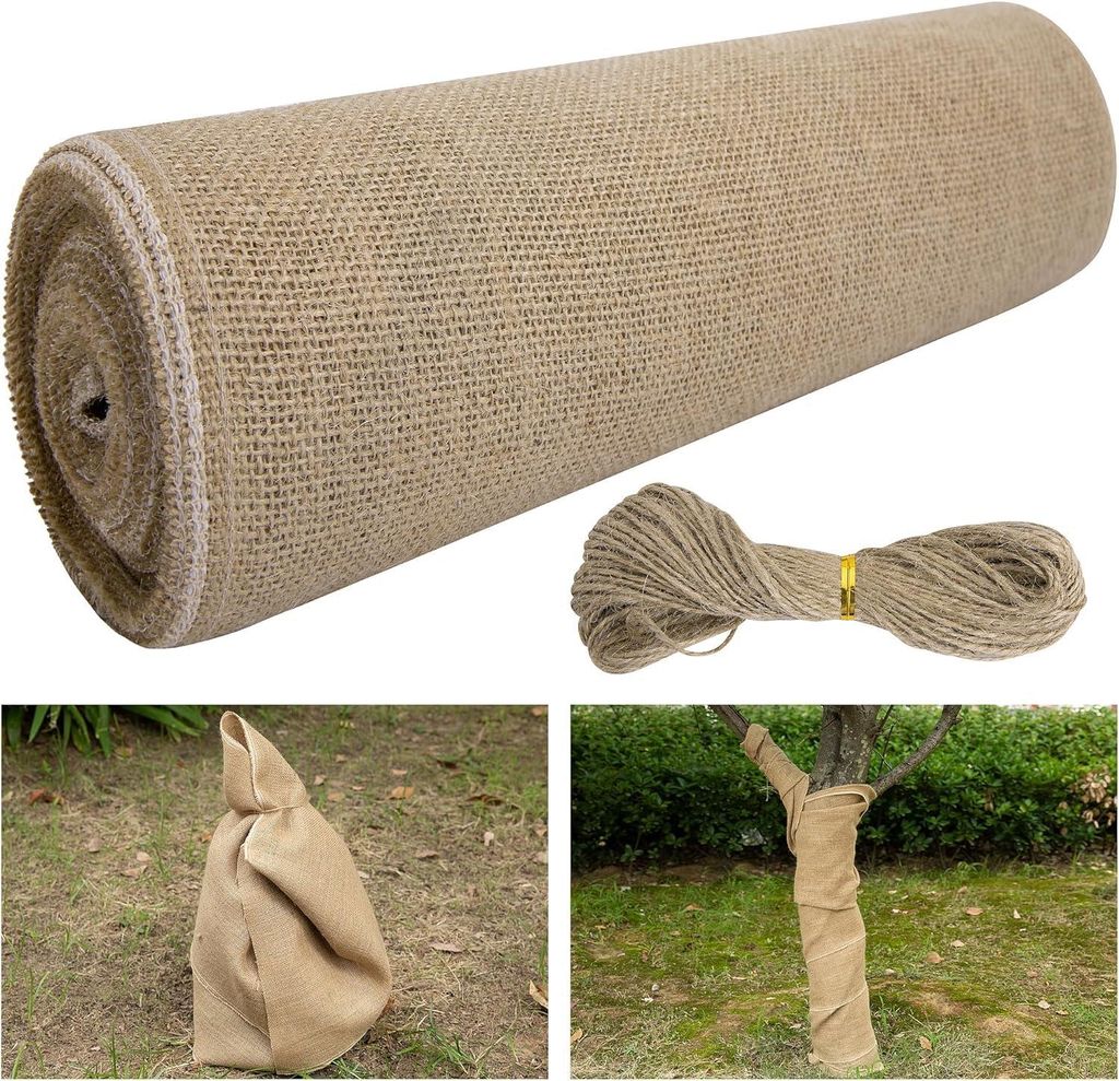 Winterschutz für Bäume (6 m x 40 cm) – Jute für Pflanzen – Winterschutzband aus Jute für Pflanzen – Schutz vor Frost und Feuchtigkeit, wi...