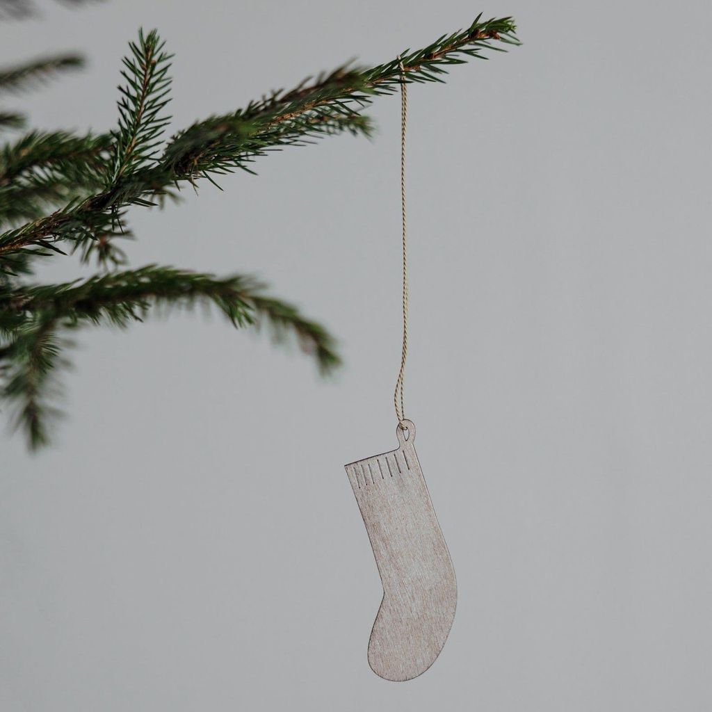 Holzanhänger Weihnachtssocke Janstorp: natur