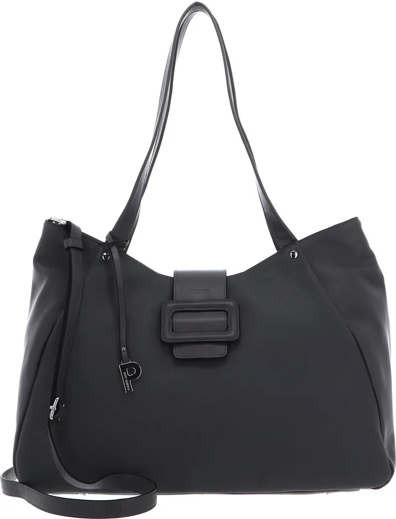 Grand sac à épaule gris Paola Shopper Rock PICARD en cuir de haute qualité